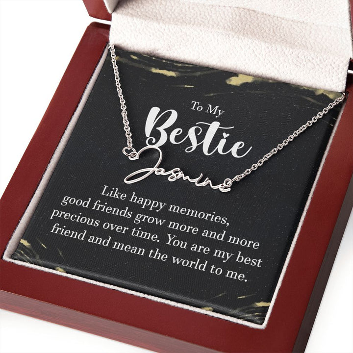 To My Bestie | Like Happy Memories - Signature Style Name Necklace