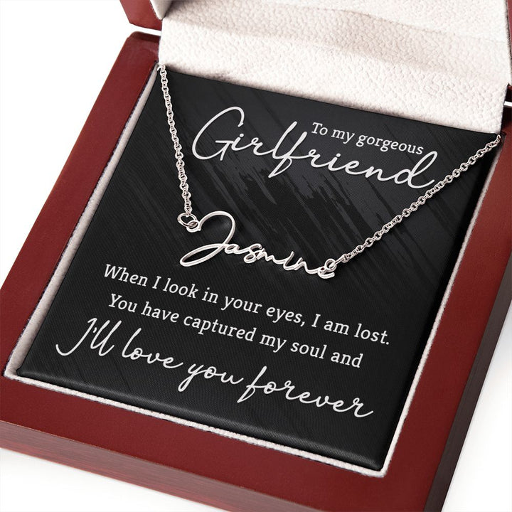 To My Gorgeous Girlfriend | You are the one - Signature Style Name Necklace