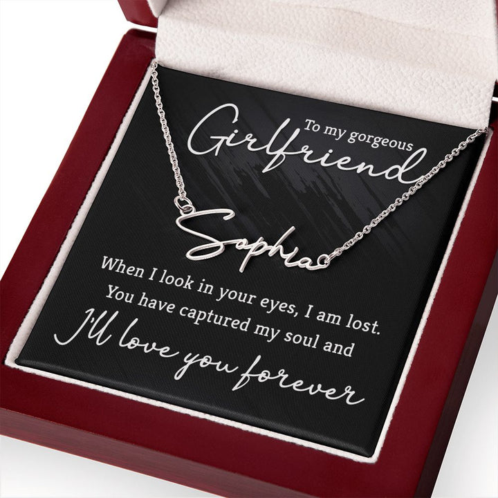 To My Gorgeous Girlfriend | You are the one - Signature Style Name Necklace