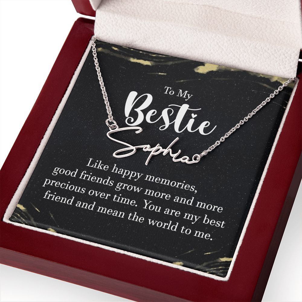 To My Bestie | Like Happy Memories - Signature Style Name Necklace