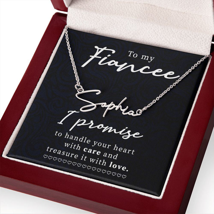 To My Fiancée | I Promise - Signature Style Name Necklace
