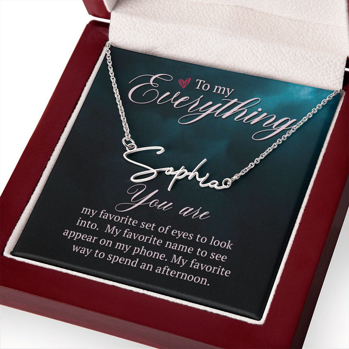To My Wife | To My Everything - Signature Style Name Necklace
