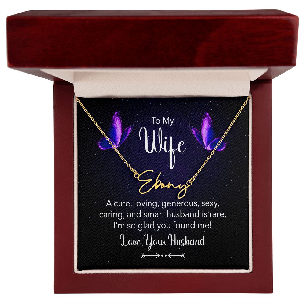 To My Wife | A Cute, Loving - Signature Style Name Necklace