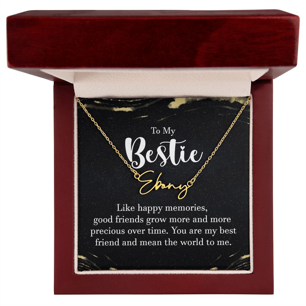 To My Bestie | Like Happy Memories - Signature Style Name Necklace