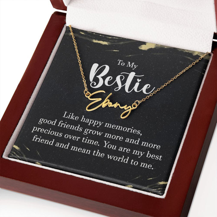To My Bestie | Like Happy Memories - Signature Style Name Necklace