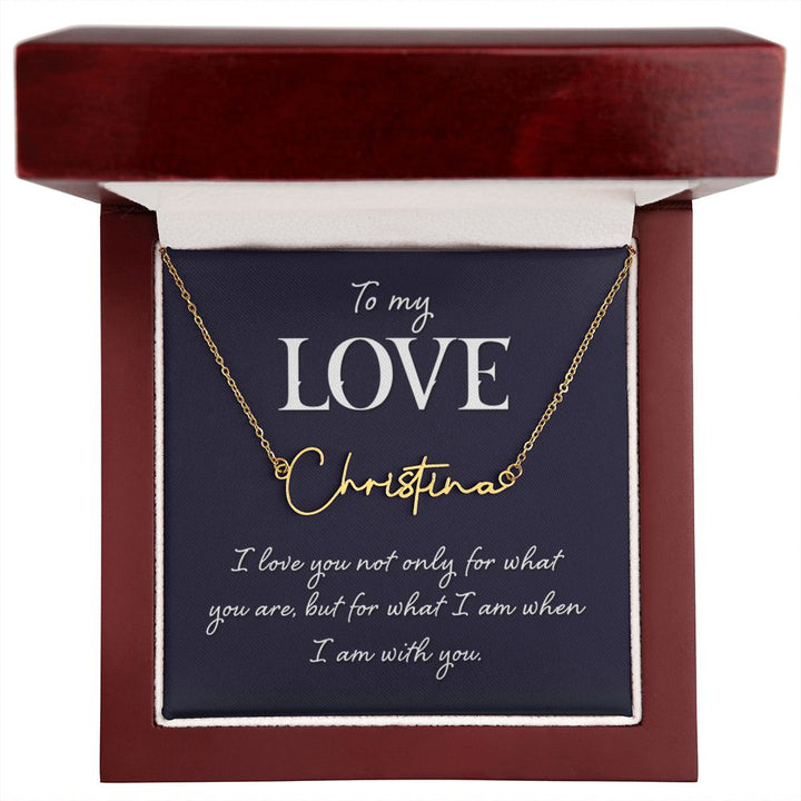 To My Wife | To My Love - Signature Style Name Necklace