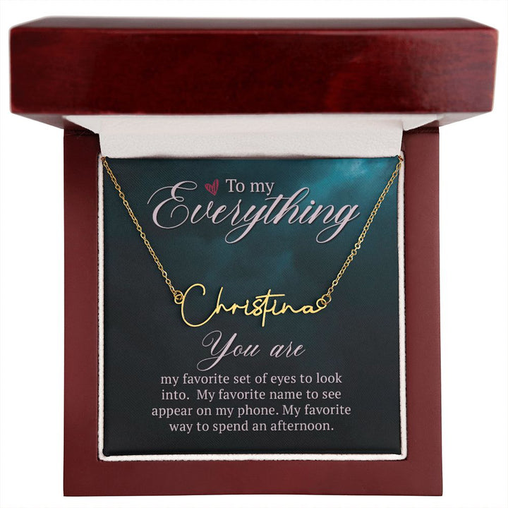 To My Wife | To My Everything - Signature Style Name Necklace