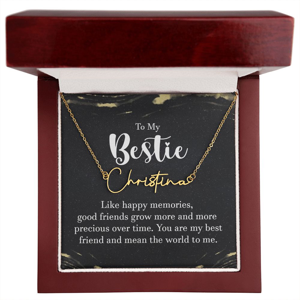 To My Bestie | Like Happy Memories - Signature Style Name Necklace