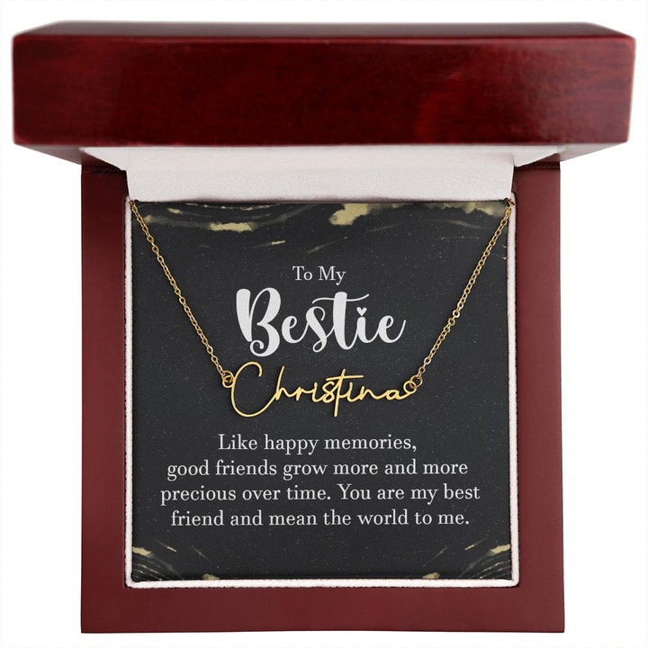 To My Bestie | Like Happy Memories - Signature Style Name Necklace