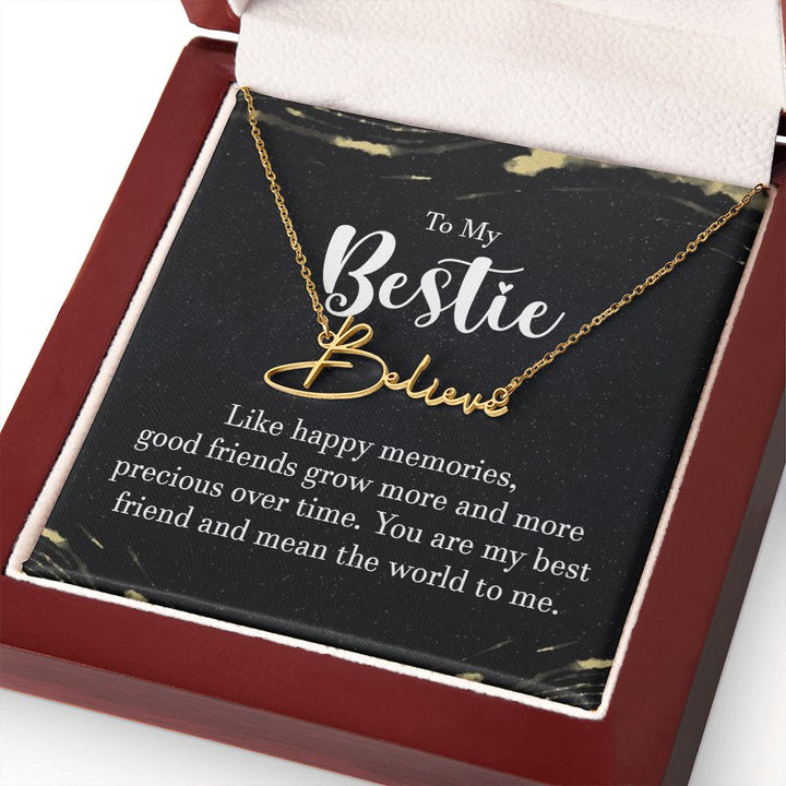 To My Bestie | Like Happy Memories - Signature Style Name Necklace