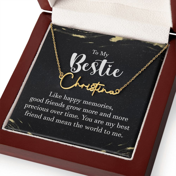 To My Bestie | Like Happy Memories - Signature Style Name Necklace