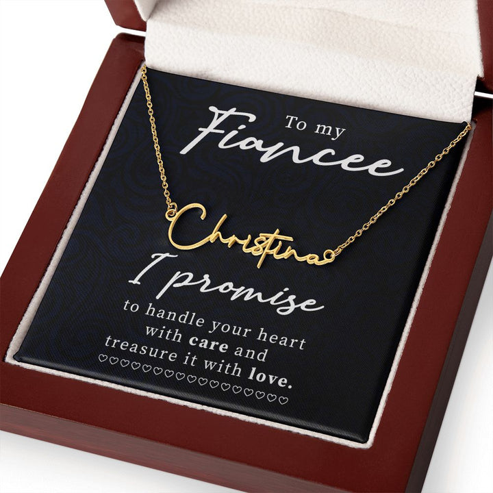 To My Fiancée | I Promise - Signature Style Name Necklace