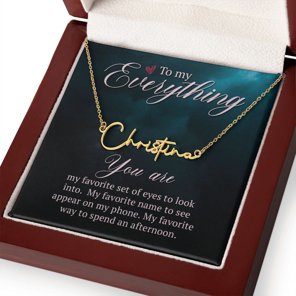 To My Wife | To My Everything - Signature Style Name Necklace