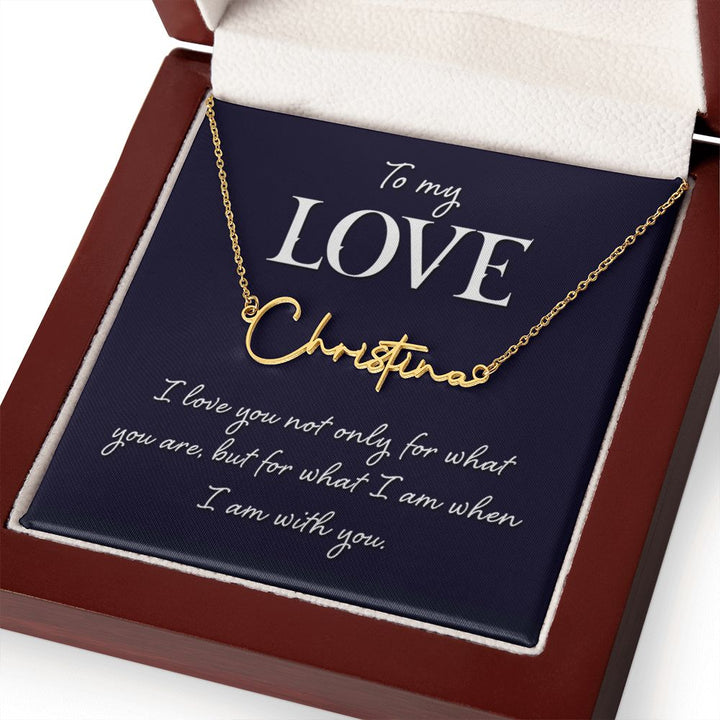 To My Wife | To My Love - Signature Style Name Necklace
