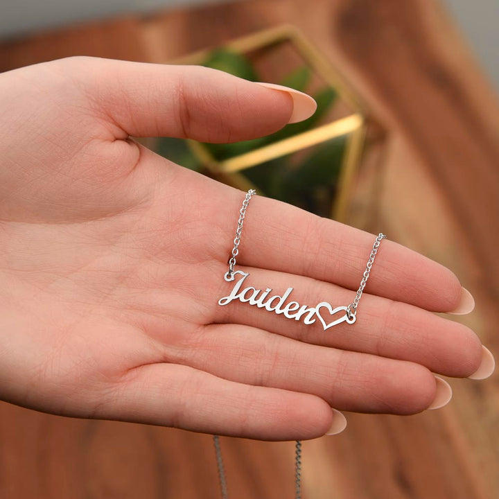 To My Beautiful Wife | My Heart is wherever you are - Heart Name Necklace