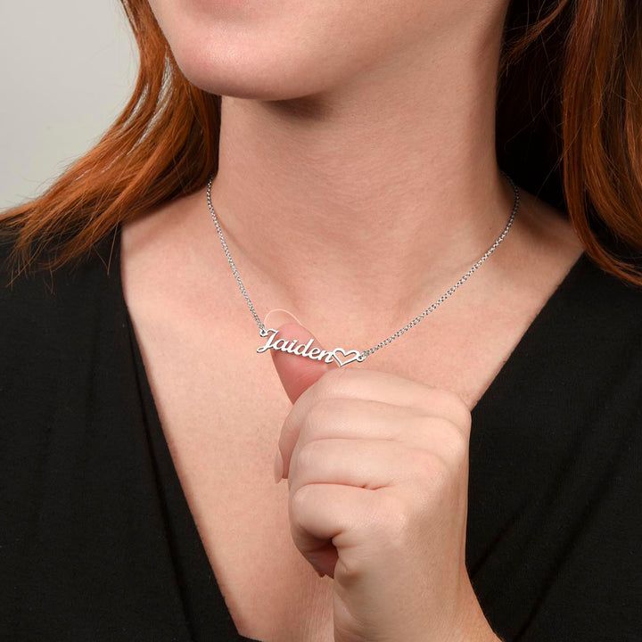 To My Beautiful Wife | My Heart is wherever you are - Heart Name Necklace
