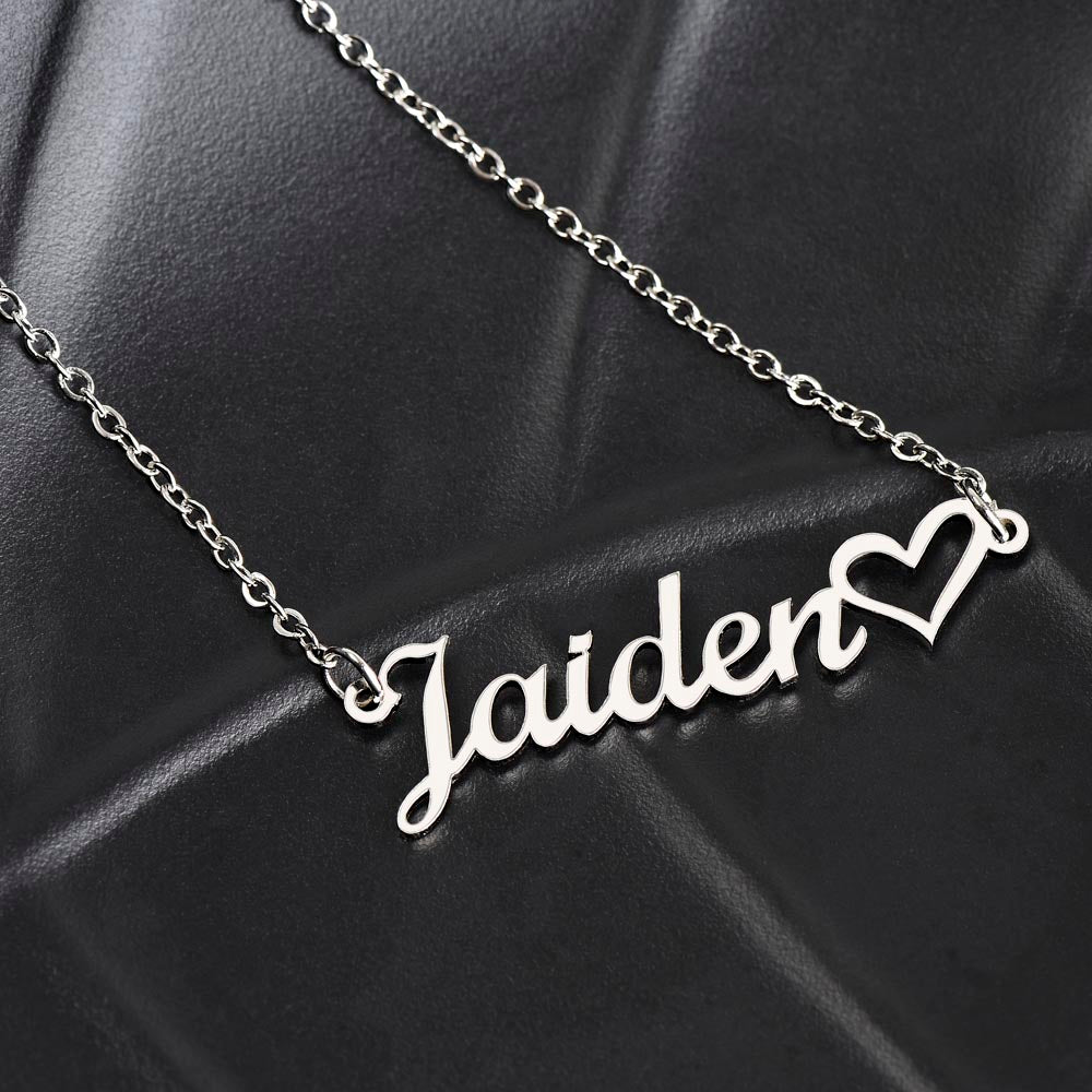 To My Beautiful Granddaughter | You stole my heart from the very start - Heart Name Necklace