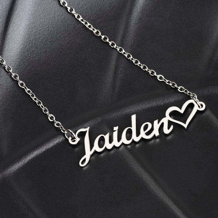 To My Beautiful Granddaughter | You stole my heart from the very start - Heart Name Necklace