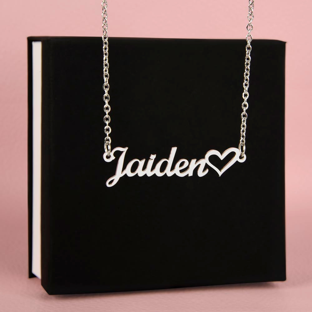 To My Beautiful Wife | My Heart is wherever you are - Heart Name Necklace