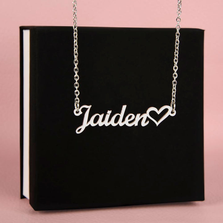 To My Beautiful Wife | My Heart is wherever you are - Heart Name Necklace