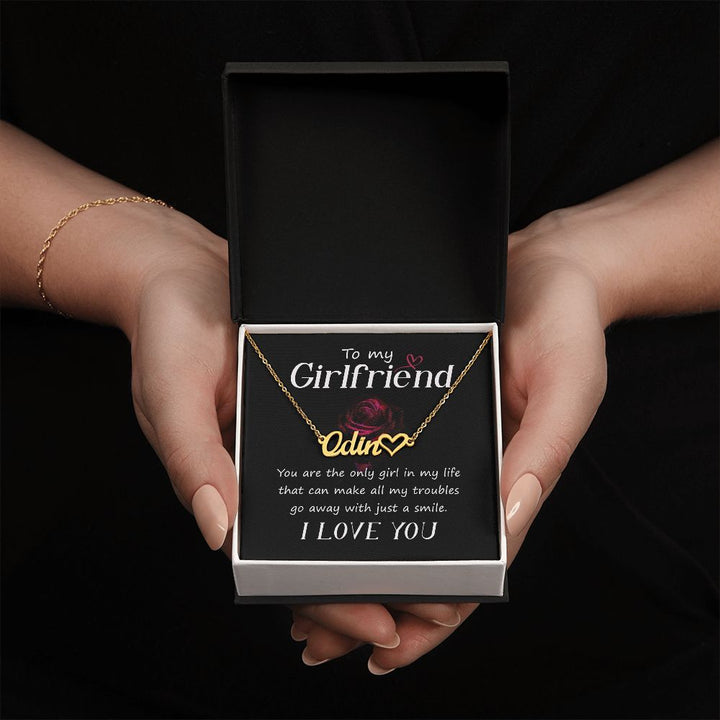 To My Girlfriend | You are the only girl in my life - Heart Name Necklace