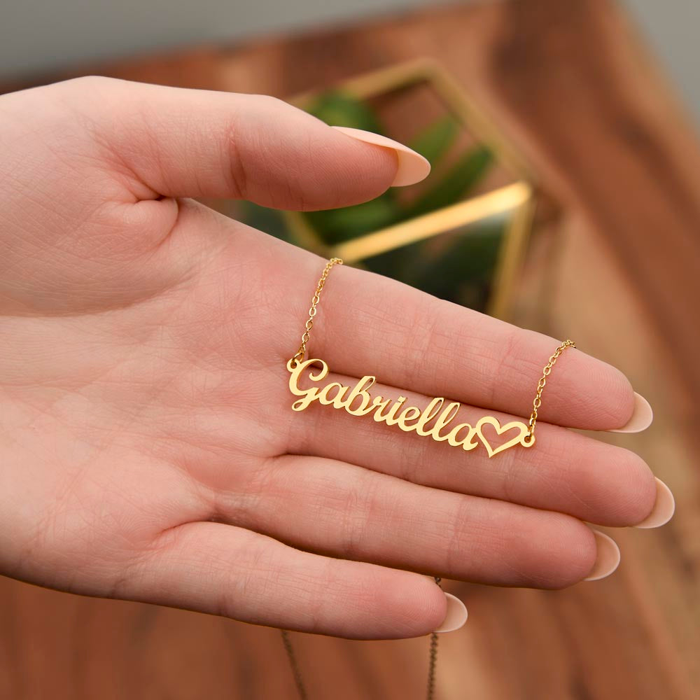 To My Beautiful Granddaughter | You stole my heart from the very start - Heart Name Necklace