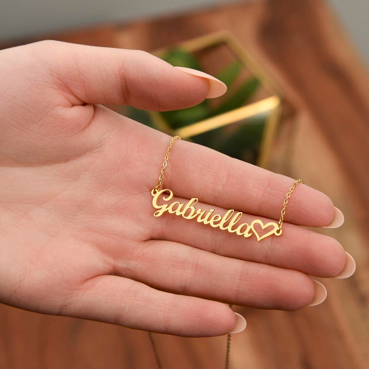 To My Beautiful Granddaughter | You stole my heart from the very start - Heart Name Necklace