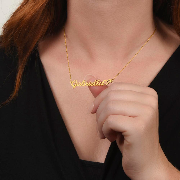 To My Beautiful Wife | My Heart is wherever you are - Heart Name Necklace