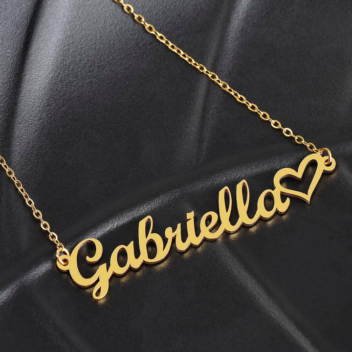 To My Beautiful Wife | My Heart is wherever you are - Heart Name Necklace