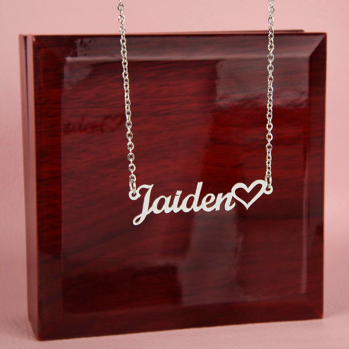 Happy Birthday | My Special wish may bring health, luck and happiness - Heart Name Necklace