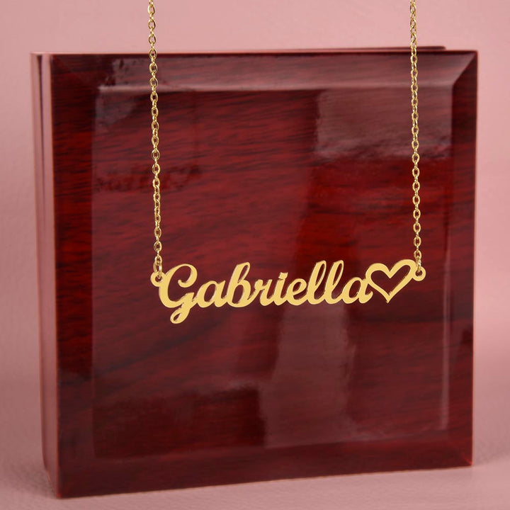 To My Beautiful Wife | My Heart is wherever you are - Heart Name Necklace