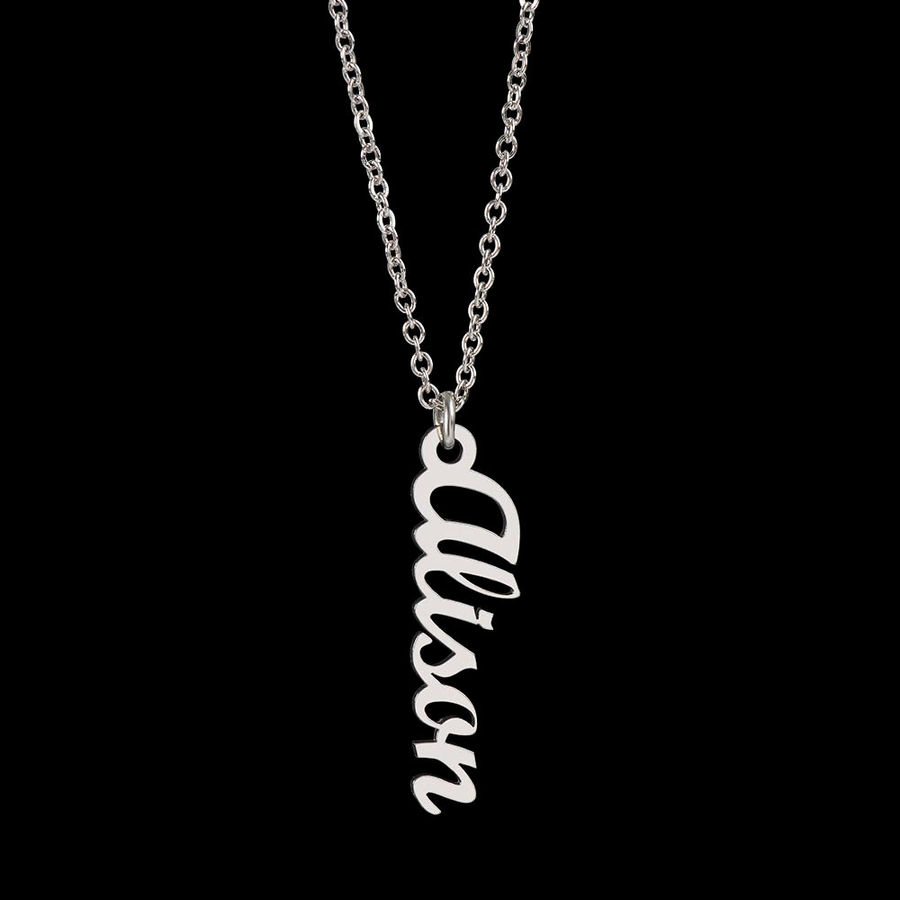 Happy Birthday | My Special Wish - Personalized Vertical Name Necklace