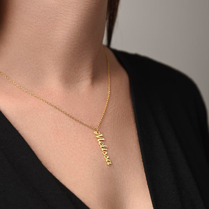 For You | What is meant to be will always find its way - Personalized Vertical Name Necklace