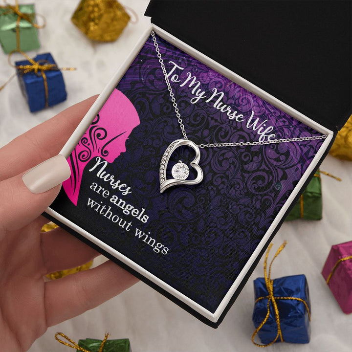 To My Nurse Wife | Nurses are Angels without wings - Forever Love Necklace