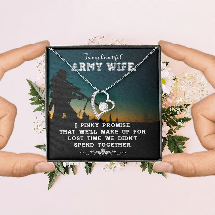 To My Wife | To My Beautiful Army Wife - Forever Love Necklace