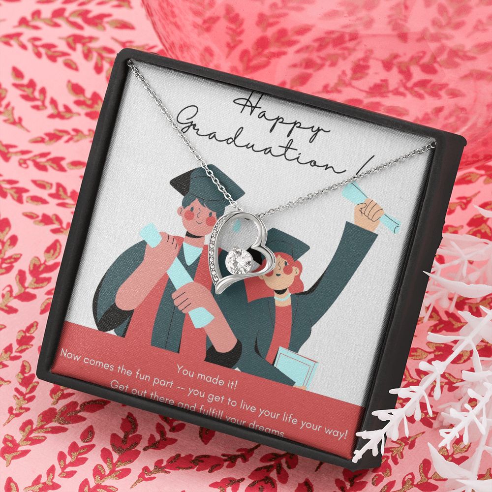 Happy Graduation |  Show your grad how proud you are with this special message of encouragement - Forever Love Necklace