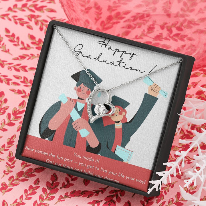 Happy Graduation |  Show your grad how proud you are with this special message of encouragement - Forever Love Necklace