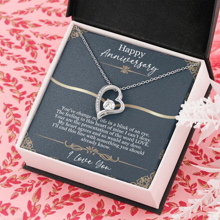 Happy Anniversary | You've change my life in a blink of an eye - Forever Love Necklace