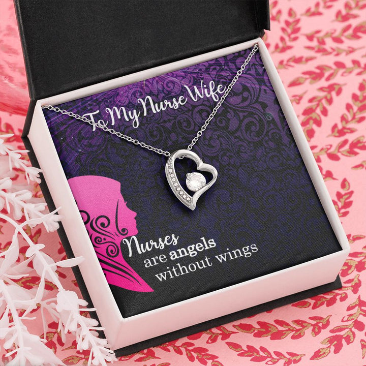 To My Nurse Wife | Nurses are Angels without wings - Forever Love Necklace