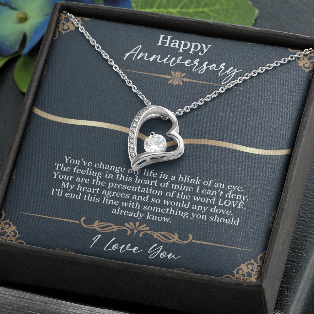 Happy Anniversary | You've change my life in a blink of an eye - Forever Love Necklace