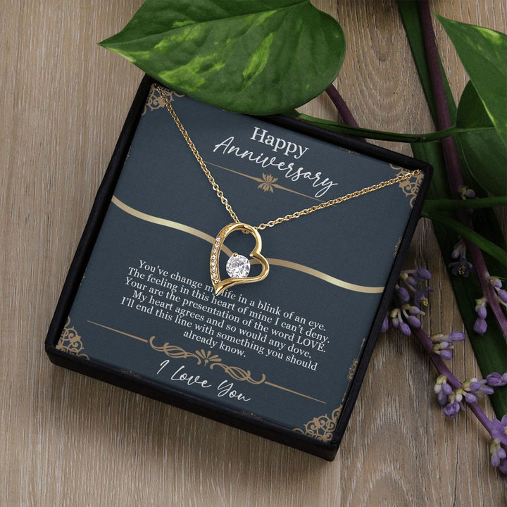 Happy Anniversary | You've change my life in a blink of an eye - Forever Love Necklace