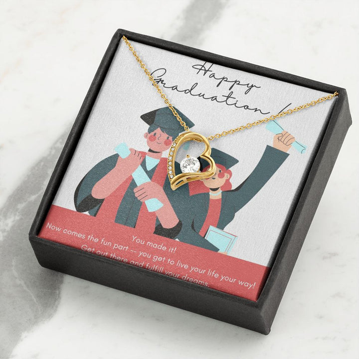 Happy Graduation |  Show your grad how proud you are with this special message of encouragement - Forever Love Necklace