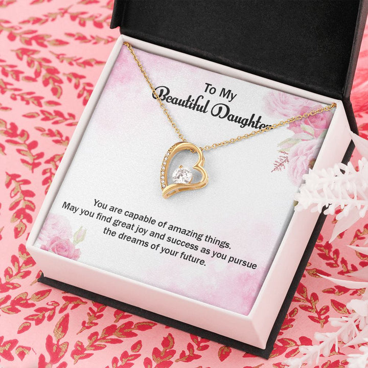 To My Beautiful Daughter | Graduate: Your Hard Work Pays Off! - Forever Love Necklace