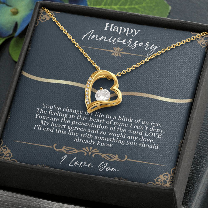 Happy Anniversary | You've change my life in a blink of an eye - Forever Love Necklace