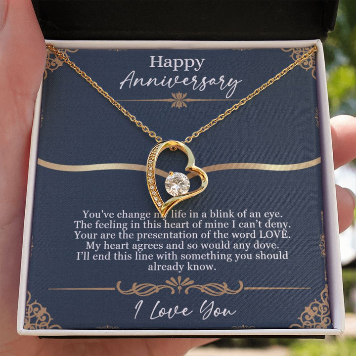 Happy Anniversary | You've change my life in a blink of an eye - Forever Love Necklace