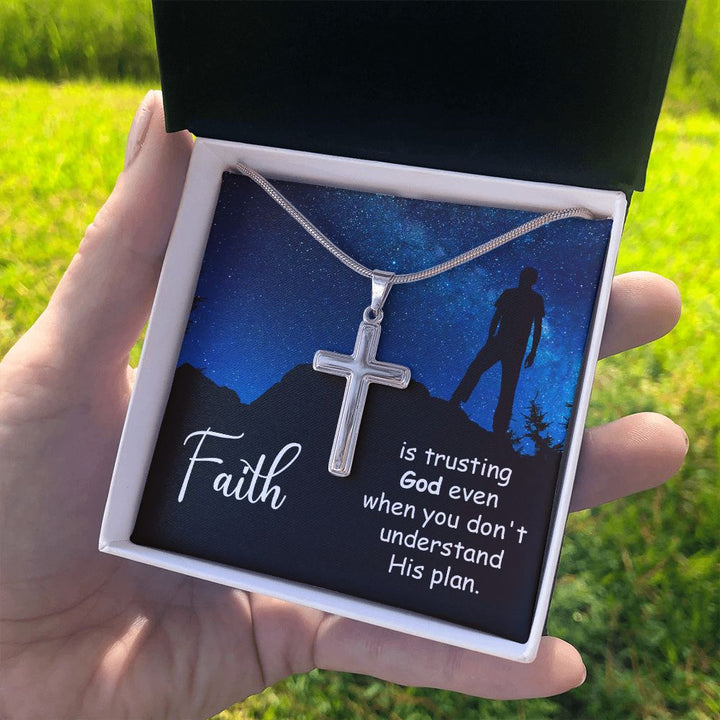 Faith | Trusting God even when you don't - Stainless Cross Necklace with Ball Chain