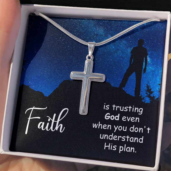 Faith | Trusting God even when you don't - Stainless Cross Necklace with Ball Chain
