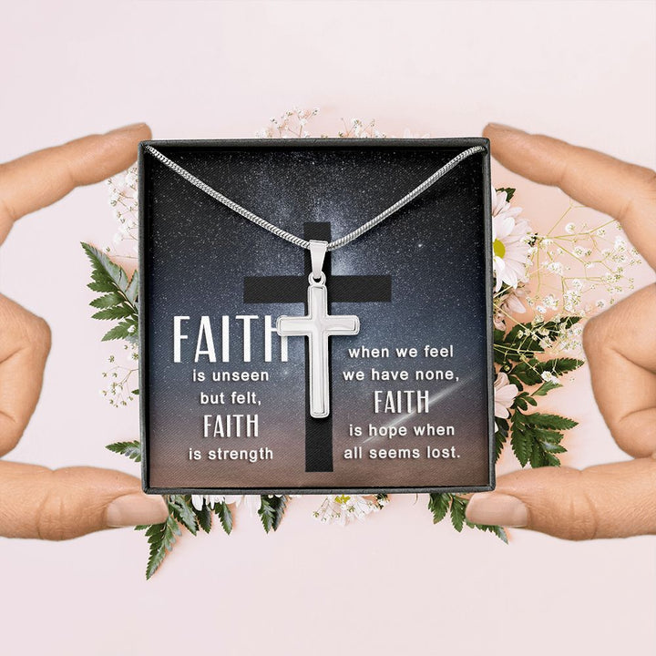 Faith | Faith is unseen but felt - Stainless Cross Necklace with Ball Chain