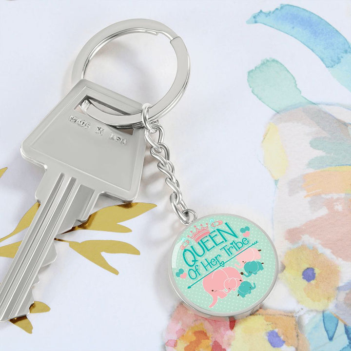 Queen of Her Tribe Version 2 - Circle Keychain