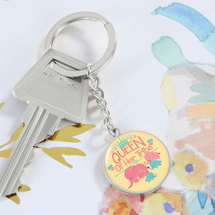 Queen of Her Tribe - Circle Keychain